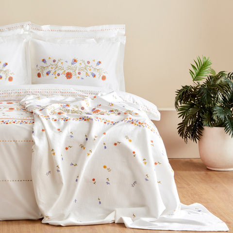 Karaca Home Clarice 100% Baumwolle Doppelbett Duvet-Pike Set Multicolor