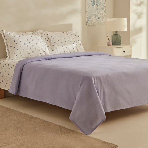 Karaca Home Joy Coastal 100% Baumwolle Doppelbettdecken-Set - Lila