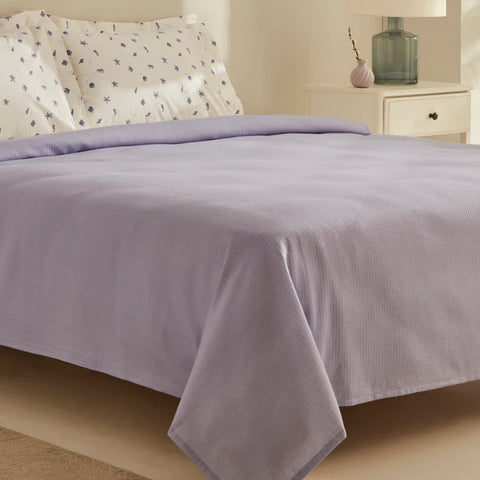 Karaca Home Joy Coastal 100% Baumwolle Doppelbettdecken-Set - Lila