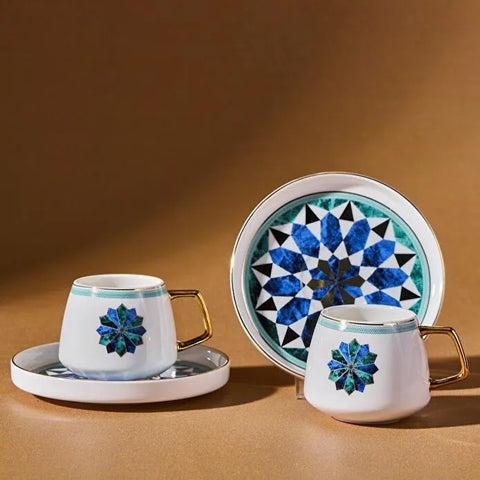 Karaca Roman 2-teiliges Kaffeetassenset für 2 Personen, 90 ml