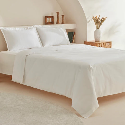 Karaca Home White Collection Lavin 100% Cotton Double Bed Duvet Set White
 