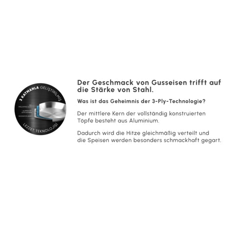 Karaca 3 Ply Culinara 8 Teilig Kochgeschirr Set