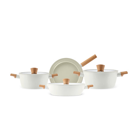 Karaca Swiss Crystal Almond Cream İndüksiyon Tabanlı 7 Parça Tencere Seti