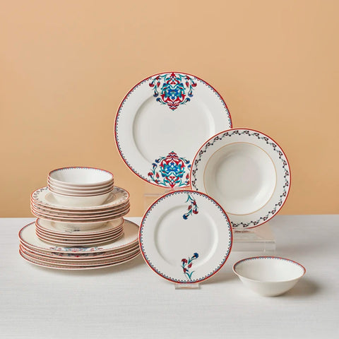 Karaca Nakkaş Porcelain Dinnerware Set for 6 Person, 24 Piece 
