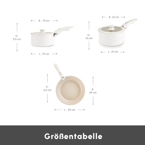 Karaca Comfort 6-teiliges Keramik-Kochgeschirrset mit abnehmbaren Griffen