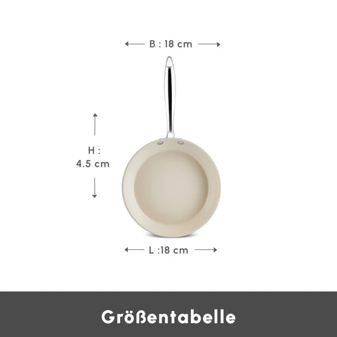Karaca Swiss Crystal Almond Cream Paslanmaz Çelik Saplı Tava 22 cm
 