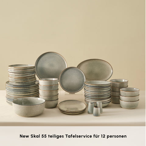 Karaca Earth Collection Skal 55-teiliges Tafelservice für 12 Personen