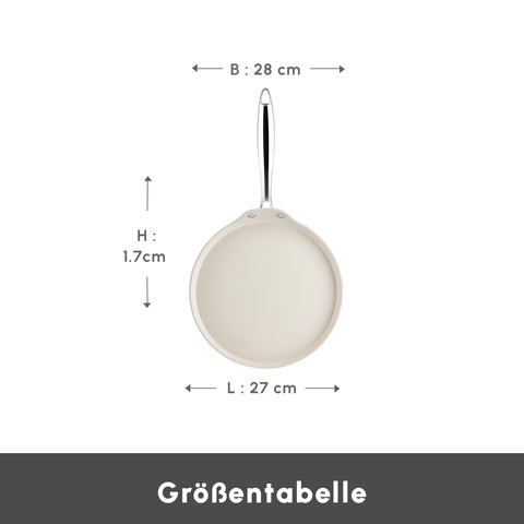 Karaca Swiss Crystal Almond Cream Pfannkuchenpfanne mit Edelstahlgriff 28 cm