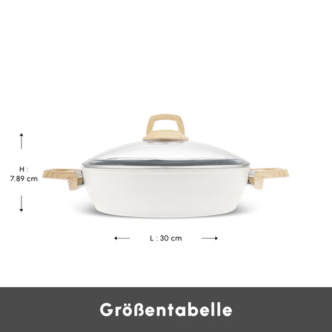 Karaca Swiss Crystal Induktions Auflauftopf, 30 cm, Creamy