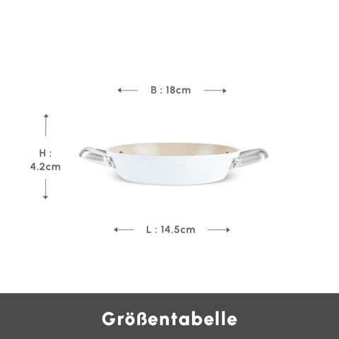 Karaca Swiss Crystal Almond Cream Handle Flache Pfanne 18 cm