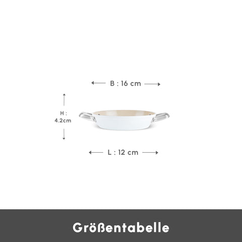 Karaca Swiss Crystal Almond Cream Handle Flache Kasserolle 16 cm