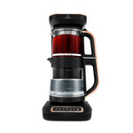 Karaca Çaysever Robotea Pro 4 in 1 Sprechende Automatische Glas-Teemaschine, Wasserkocher und Filterkaffeemaschine 2500W Schwarz Kupfer