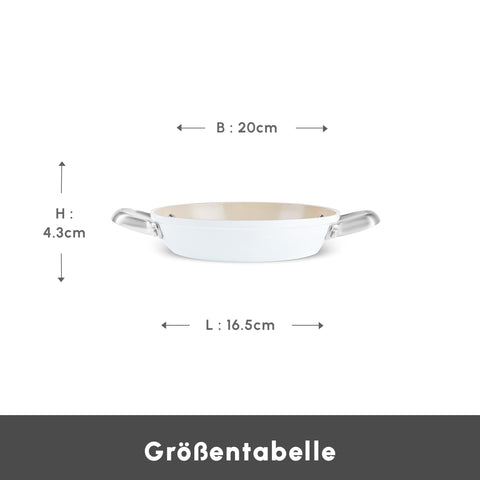 Karaca Swiss Crystal Almond Cream Handle Flache Pfanne 20 cm