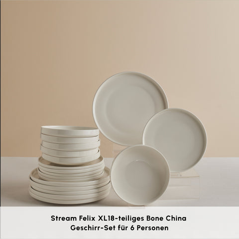 Karaca Stream Bone Felix XL Tafelservice 18-teilig für 6 Personen