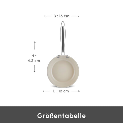 Karaca Swiss Crystal Almond Cream Paslanmaz Çelik Saplı Tava 16 cm
 