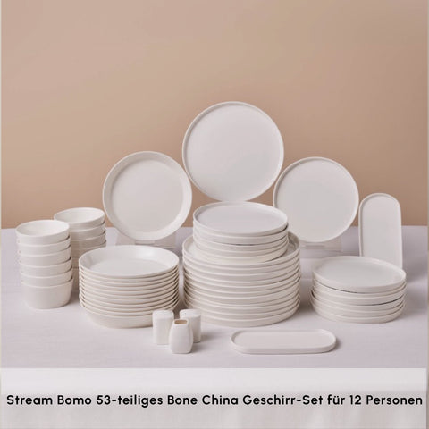 Karaca Stream Bone Bomo 53 Teiliges 12 Personen Geschirrset