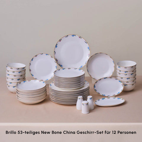 Karaca Forever Bone New Brillo 53-Teiliges 12-Personen Geschirrset
