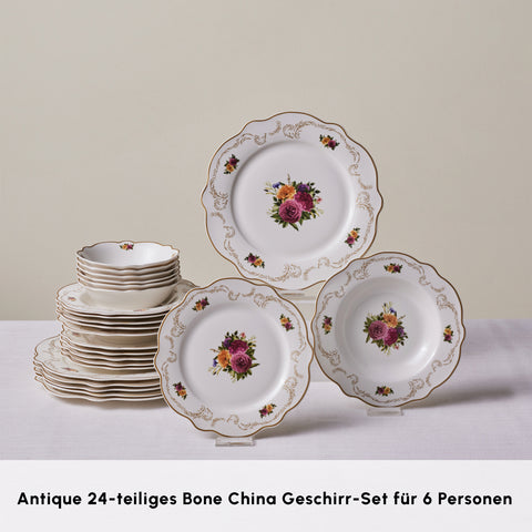 Karaca Antique Porcelain 24 Stück 6 Sitzer Dinner Set
