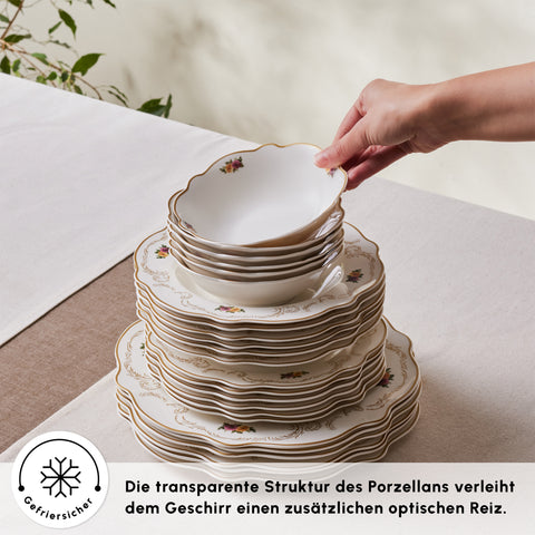 Karaca Antique Porcelain 24 Stück 6 Sitzer Dinner Set