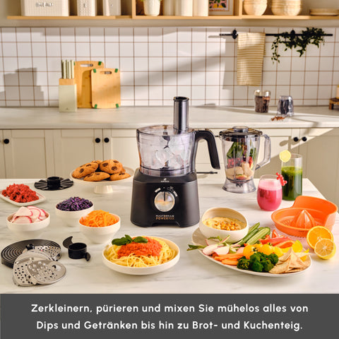 Karaca Mastermaid Power Max 11 in 1 Mutfak Robotu, Mat Siyah Gümüş, 2500 W