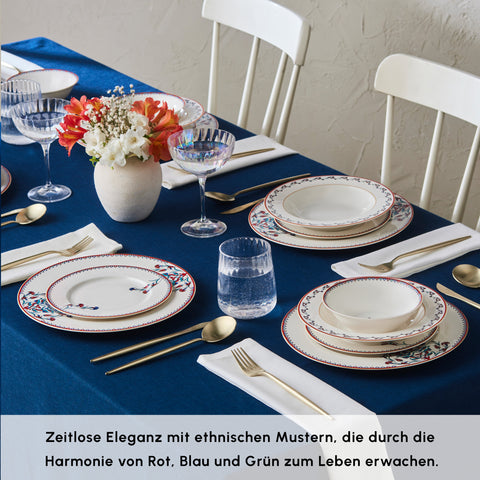 Karaca Nakkaş Porcelain Dinnerware Set for 6 Person, 24 Piece 