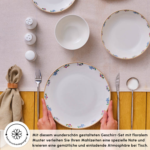 Karaca Forever Bone New Brillo 53-Teiliges 12-Personen Geschirrset