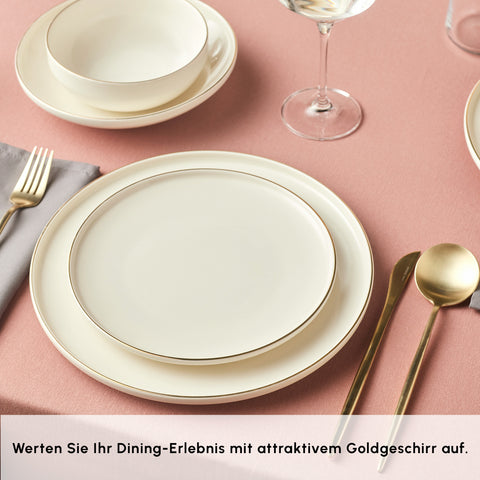 Karaca Stream Bone Meridian Geschirrset, 24-teilig, Gold