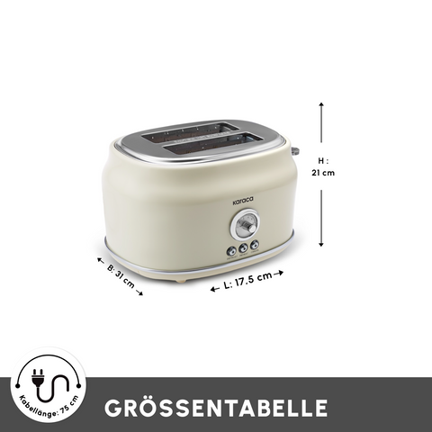 Karaca Retro Cremefarbenes Toaster