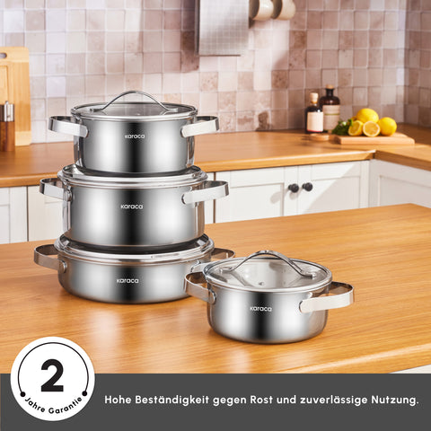 Karaca 3 Ply Culinara 8 Teilig Kochgeschirr Set