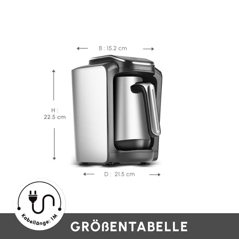 Karaca Hatır Neo Inox türkische Kaffeemaschine mit Edelstahl-Kanne