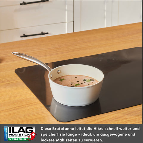 Karaca Swiss Crystal Almond Cream Stainless Steel Handle Sauce Pan 18 cm
 