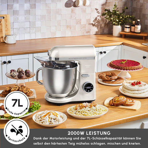Karaca Mastermaid Chef Ultra D2000W Stand Mixer with Digital Display Starlight 7L