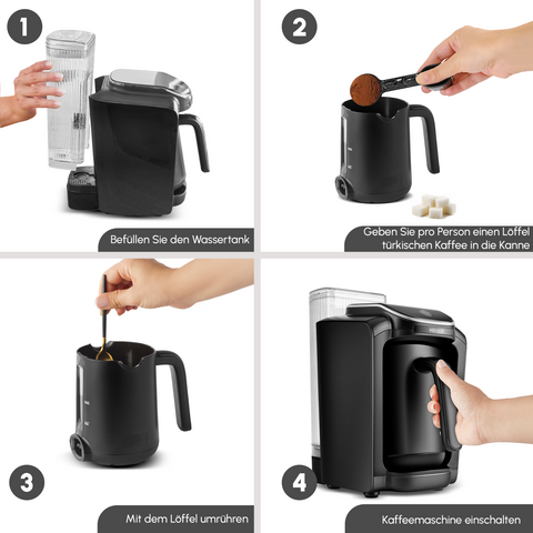 Karaca Hatır Aqua Wassertank Automatische Türkische Kaffeemaschine Schwarz