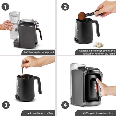 Karaca Hatır Aqua Wassertank Automatische Türkische Kaffeemaschine Galaxy Grey