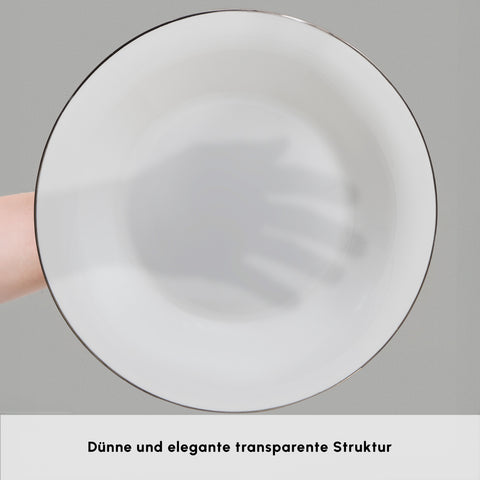 Karaca Fine Pearl Fame 58-teiliges Tafelservice für 12 Personen, Platin