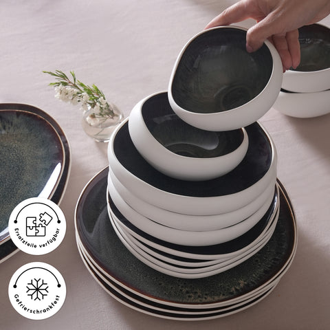 Karaca Earth Collection Galactic 55-teiliges Tafelservice für 12 Personen – Weiß
