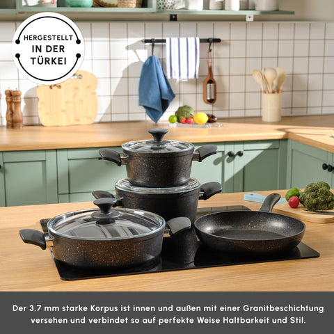 Karaca Biogranit Blackgold V1 7 Piece Cookware Set