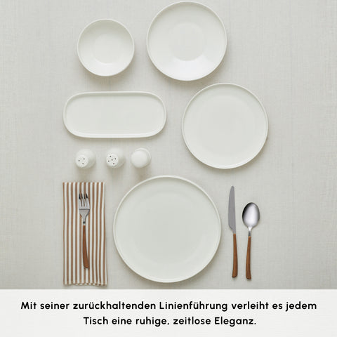 Karaca Stream Bone Sirius 53-Teiliges 12-Personen Tafelservice Weiß
