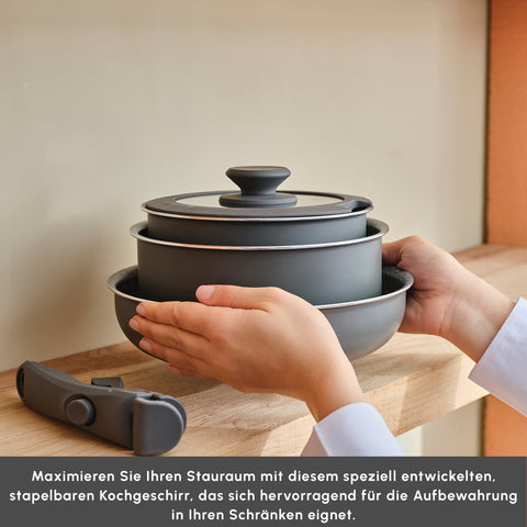 Karaca Comfort 6 Piece Ceramic Cookware Set with Removable Handle
