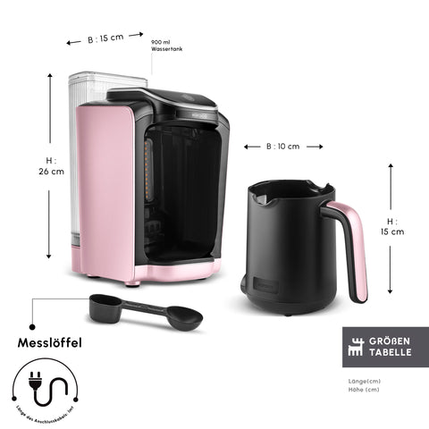 Karaca Hatır Aqua Wassertank Automatische Türkische Kaffeemaschine Rose Gold