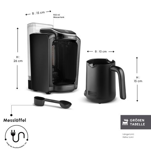Karaca Hatır Aqua Wassertank Automatische Türkische Kaffeemaschine Schwarz