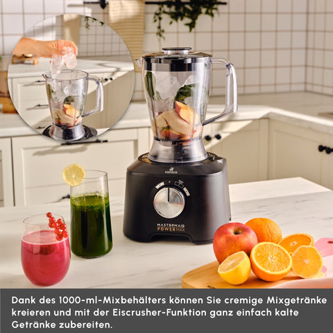 Karaca Mastermaid Power Max 11 in 1 Mutfak Robotu, Mat Siyah Gümüş, 2500 W