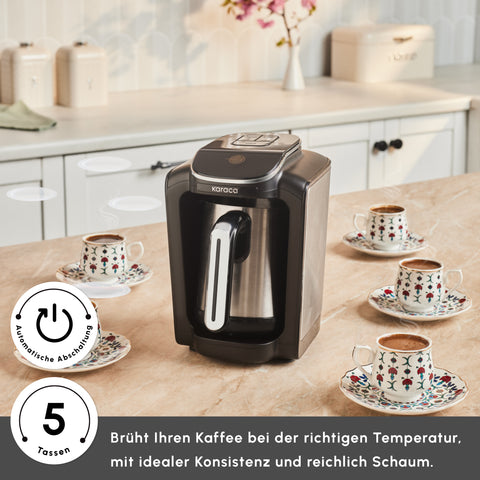 Karaca Hatır Neo Inox türkische Kaffeemaschine mit Edelstahl-Kanne