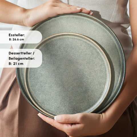 Karaca Earth Collection Skal 55-teiliges Tafelservice für 12 Personen