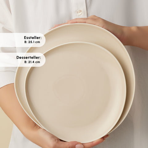 Karaca Earth Collection Rise 55-teiliges Tafelservice für 12 Personen, Cream