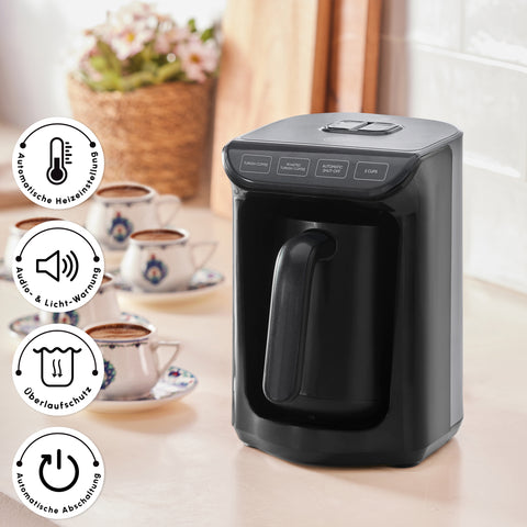 Karaca Hatir Roasted Turkish Coffee Machine Shiny Black, 535 W