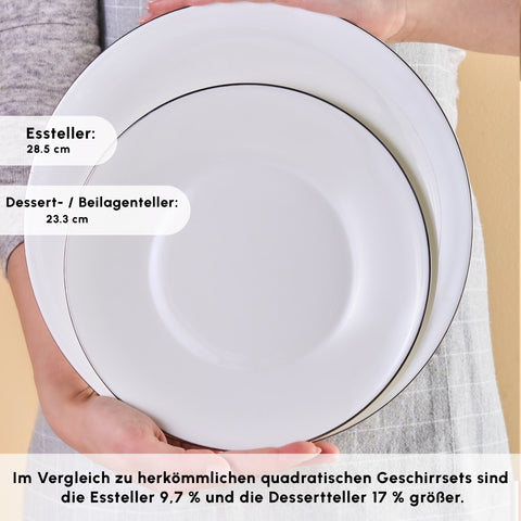 Karaca Fine Pearl Fame 58-teiliges Tafelservice für 12 Personen, Platin