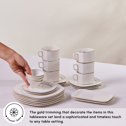  Karaca Elegance Bone Padoca 26 Parça 6 Kişilik Kahvaltı Seti Gold