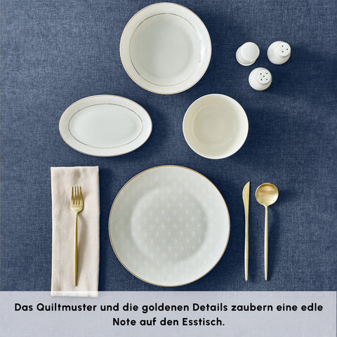 Karaca Elegance Bone Mandarin 53-teiliges Tafelservice für 12 Personen Gold