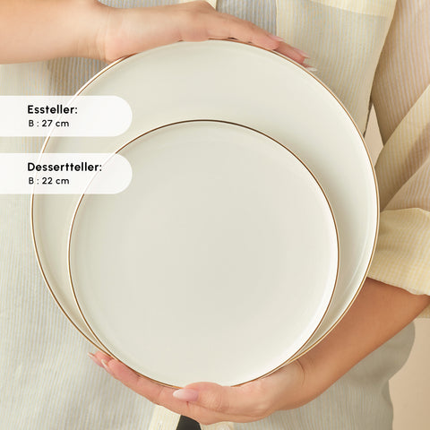 Karaca Stream Bone Meridian Geschirrset, 24-teilig, Gold